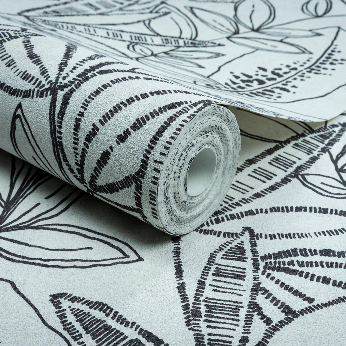 Galerie KRA71802 Karuna Branched Leaves All-over Black Wallpaper KRA71802 Black Wallpaper
