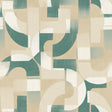 Galerie KRA76001 Karuna Geometric All-over Green Wallpaper KRA76001 Green Wallpaper