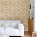 Galerie KRA76103 Karuna Branched Leaves All-over Orange Wallpaper KRA76103 Orange Wallpaper