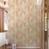 Galerie KRA76201 Karuna Branched Leaves All-over Orange Wallpaper KRA76201 Orange Wallpaper