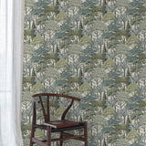 Galerie KRA76302 Karuna Branched Leaves All-over Green Wallpaper KRA76302 Green Wallpaper