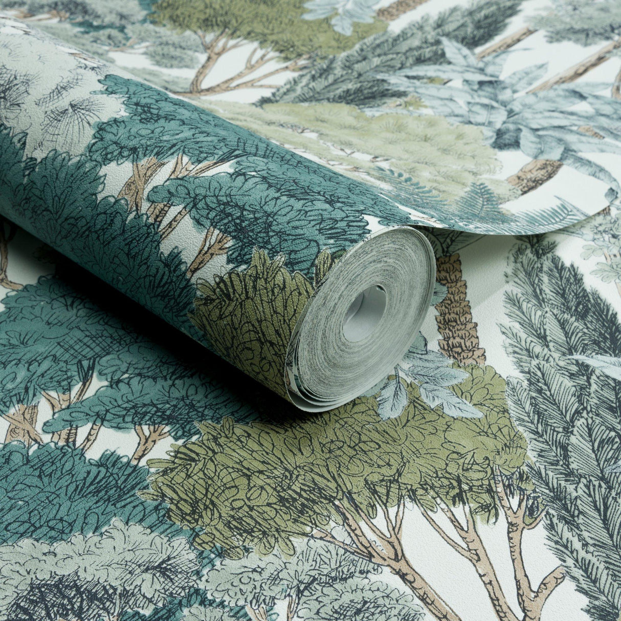 Galerie KRA76302 Karuna Branched Leaves All-over Green Wallpaper KRA76302 Green Wallpaper