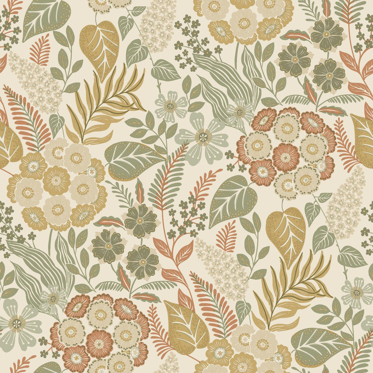 Galerie KRA76602 Karuna Classical Floral All-over Beige Wallpaper KRA76602 Beige Wallpaper