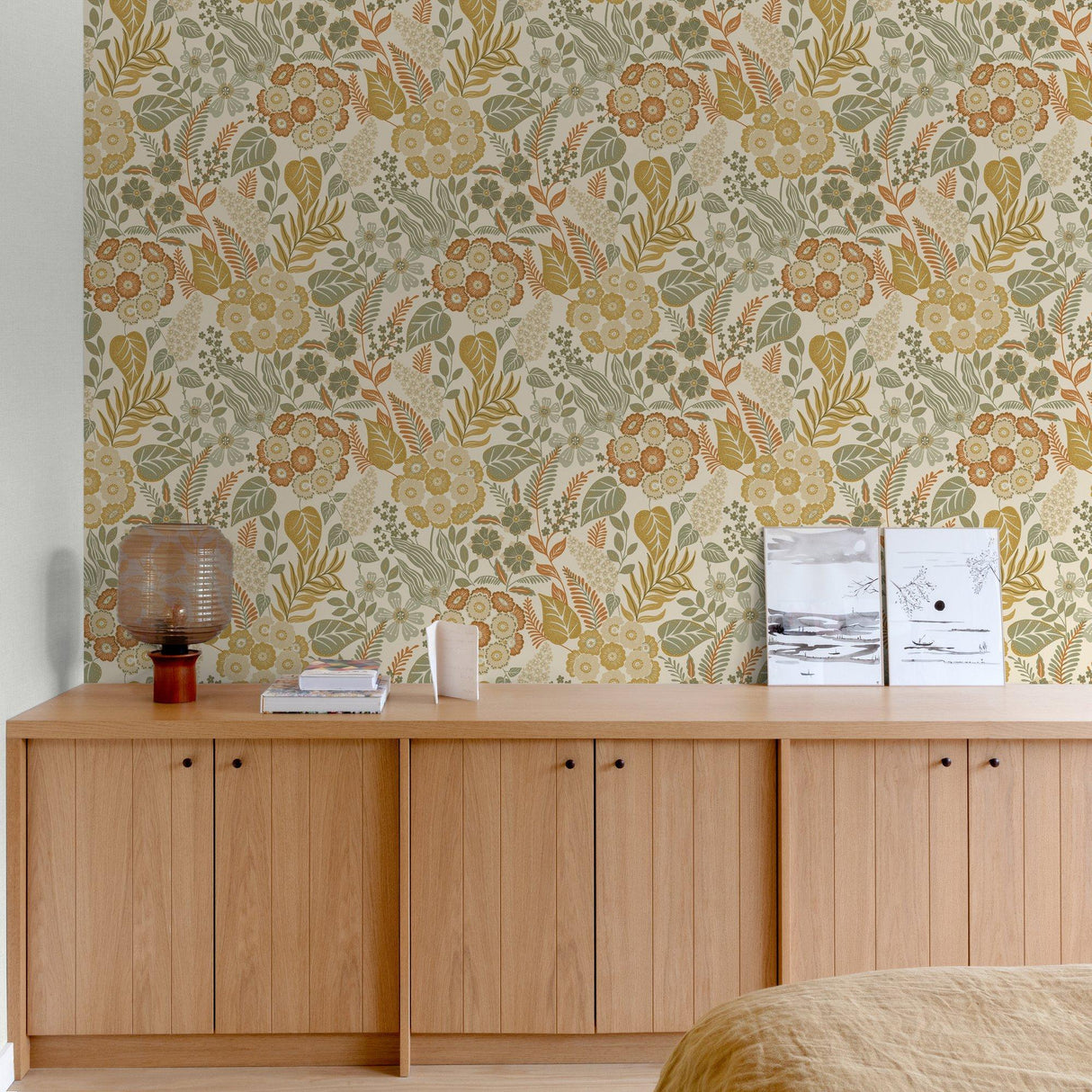 Galerie KRA76602 Karuna Classical Floral All-over Beige Wallpaper KRA76602 Beige Wallpaper