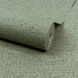 Galerie PW1111 Precious Weaves Textile Plain Green Wallpaper PW1111 Green Wallpaper