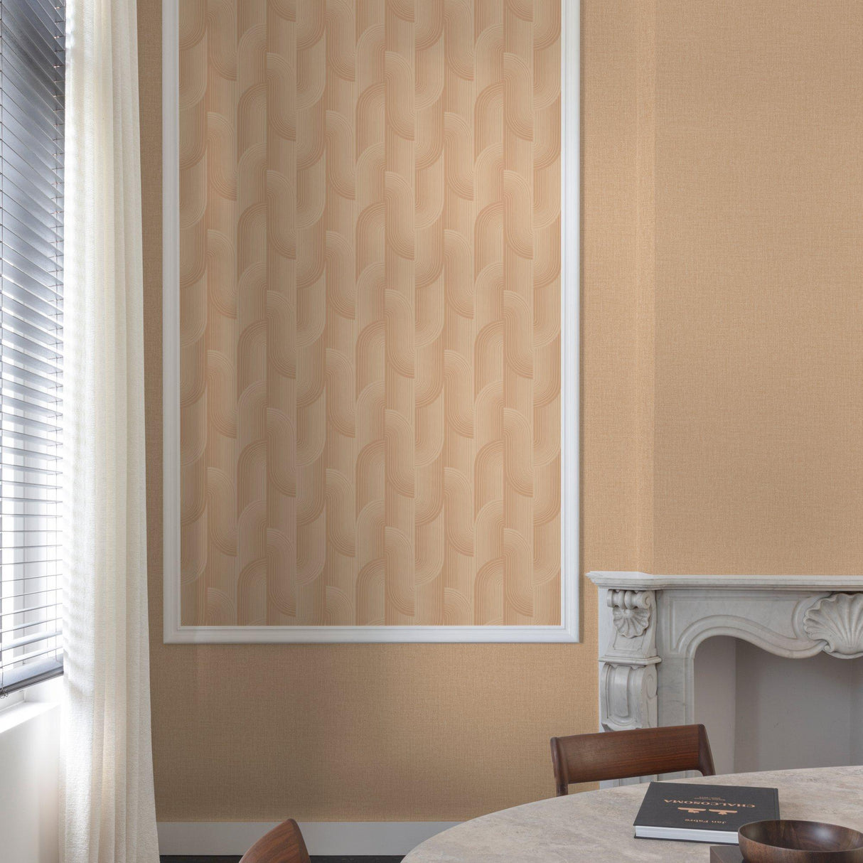Galerie PW3112 Precious Weaves Geometric All-over Orange Wallpaper PW3112 Orange Wallpaper