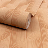 Galerie PW3112 Precious Weaves Geometric All-over Orange Wallpaper PW3112 Orange Wallpaper