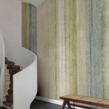 Galerie PW6001 Precious Weaves Styled Stripes Green Mural PW6001 Green Mural