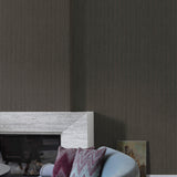 Galerie PW4009 Precious Weaves Irregular Stripes Black Wallpaper PW4009 Black Wallpaper