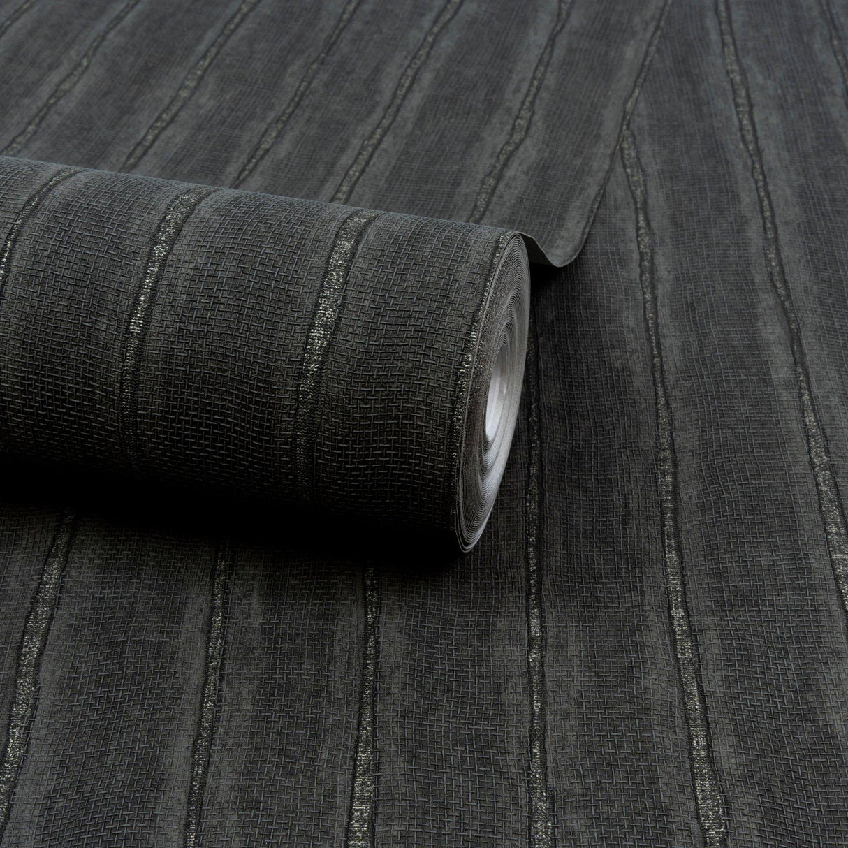 Galerie PW4009 Precious Weaves Irregular Stripes Black Wallpaper PW4009 Black Wallpaper
