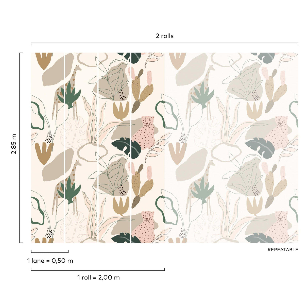 Galerie RB247 Day Dreamers Safari Beige Mural RB247 Beige Mural
