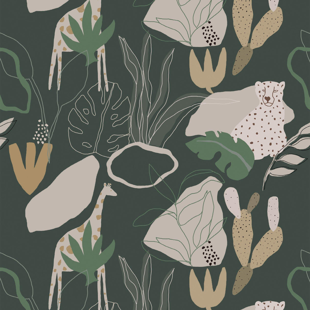 Galerie RB248 Day Dreamers Safari Green Mural RB248 Green Mural