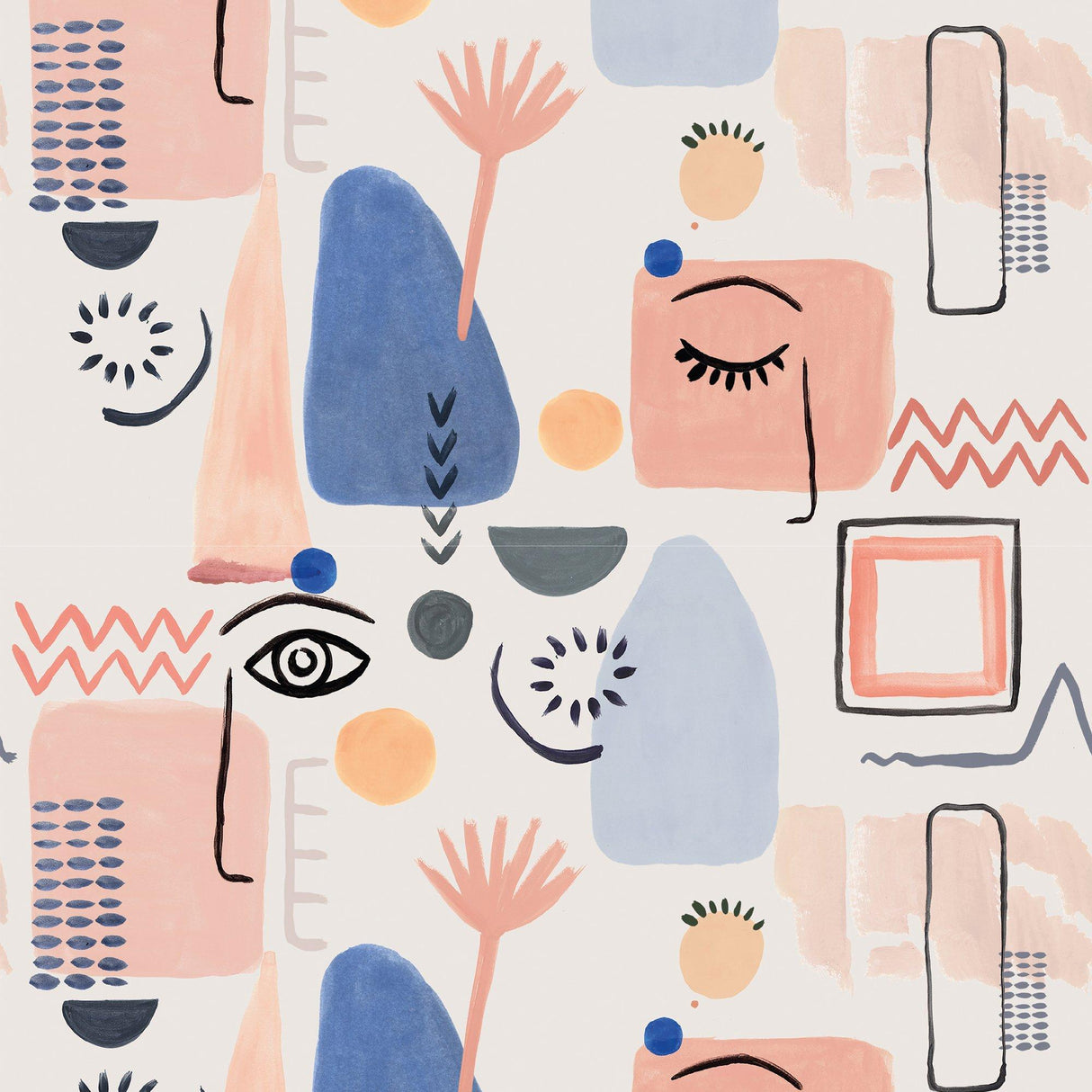 Galerie RB249 Day Dreamers Abstract Multi-colored Mural RB249 Multi-colored Mural