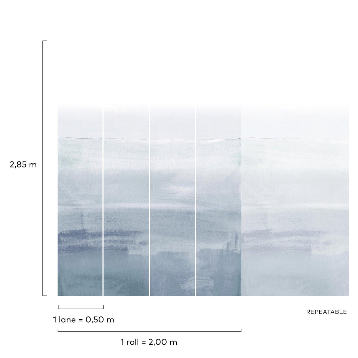 Galerie RB251 Day Dreamers Layered Blue Mural RB251 Blue Mural
