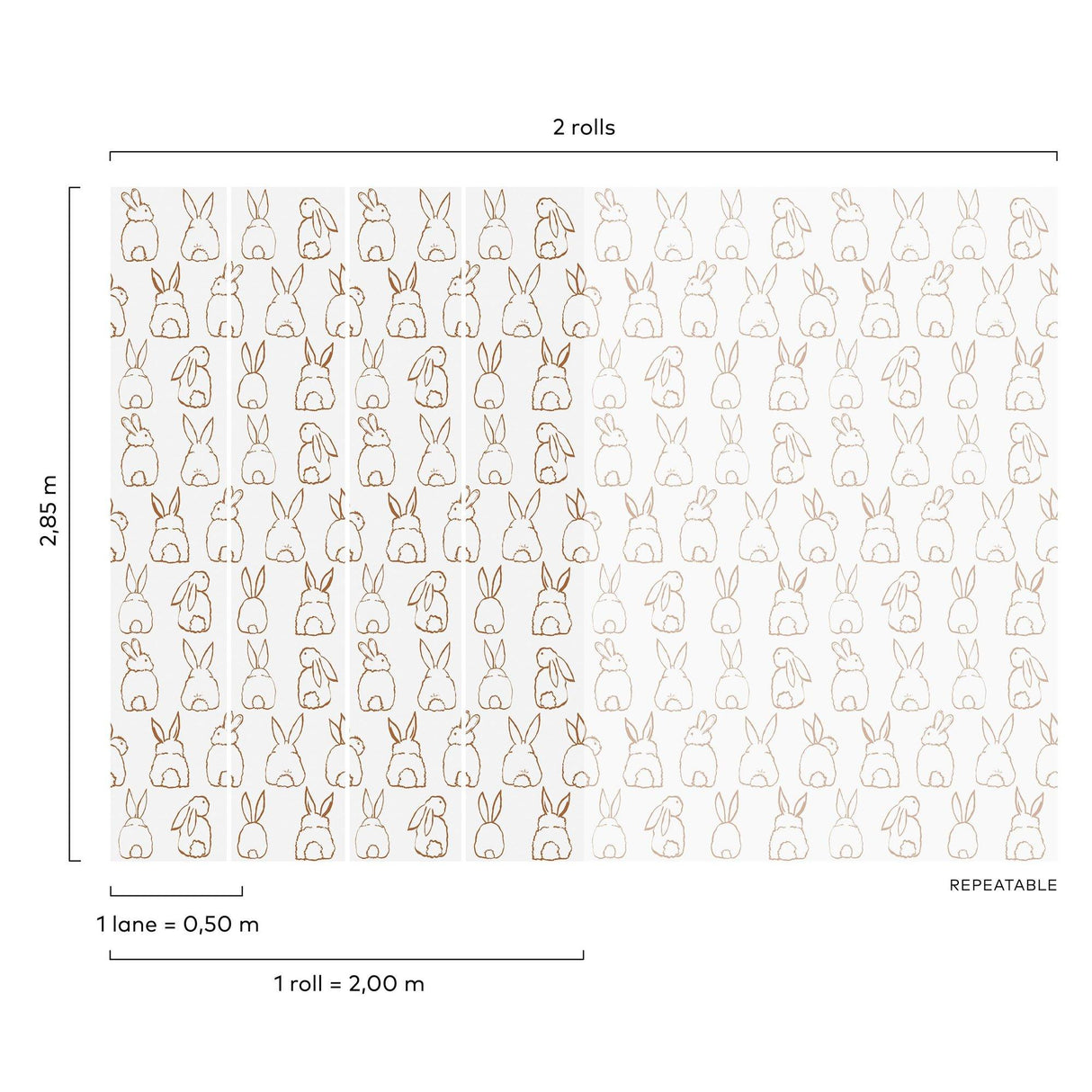 Galerie RB306 Day Dreamers Bunnies Beige Mural RB306 Beige Mural