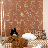 Galerie RB312 Day Dreamers Bunnies Brown Mural RB312 Brown Mural
