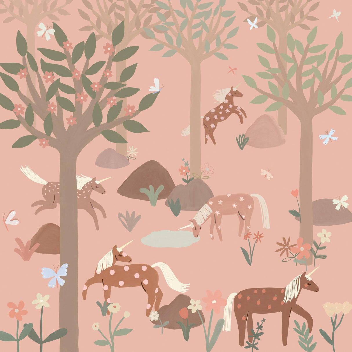 Galerie RB351 Day Dreamers Unicorn Pink Mural RB351 Pink Mural