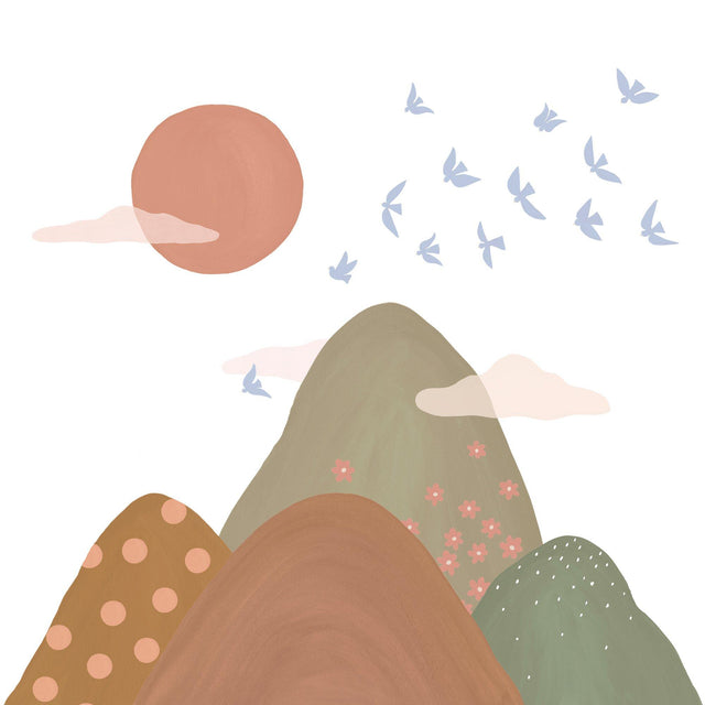 Galerie RB353 Day Dreamers Mountain Tops Multi-colored Mural RB353 Multi-colored Mural