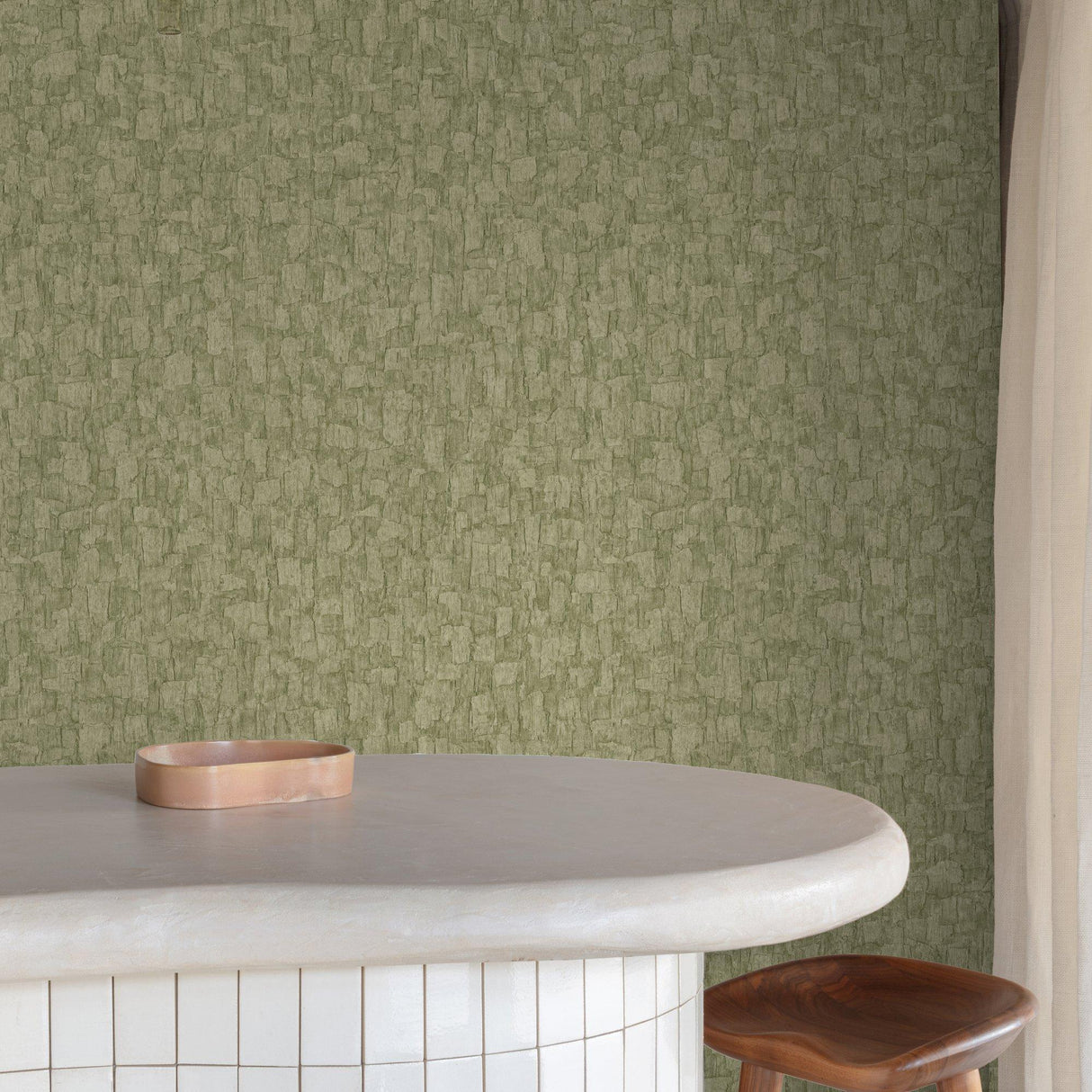 Galerie SF1005 Surfaces Wood plain Green Wallpaper SF1005 Green Wallpaper