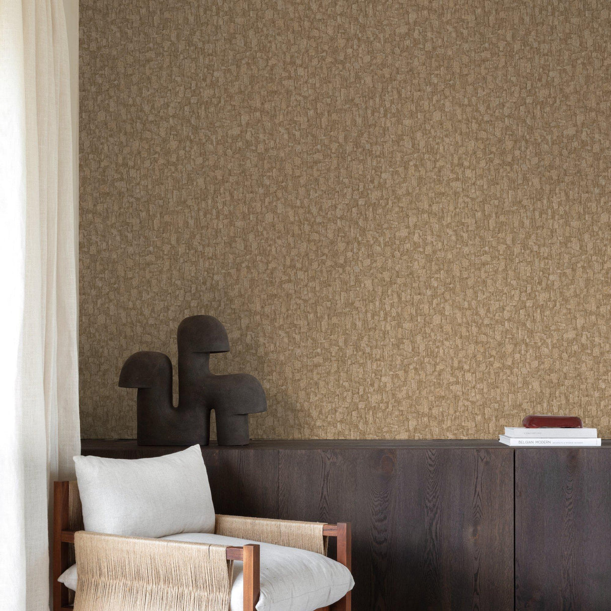 Galerie SF1027 Surfaces Wood plain Brown Wallpaper SF1027 Brown Wallpaper