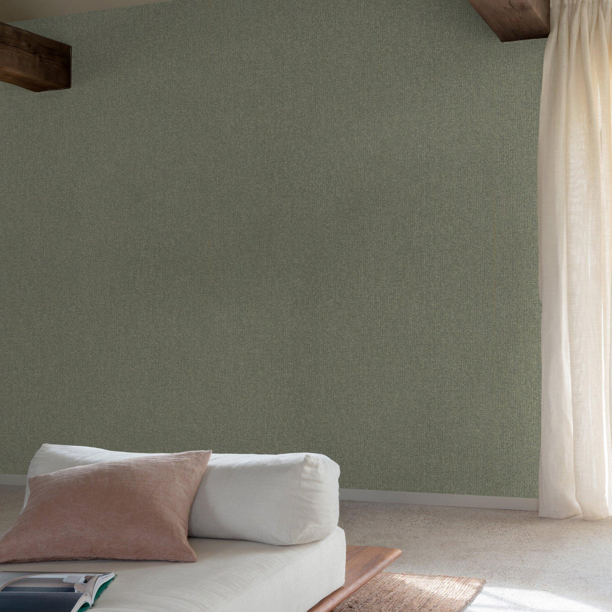 Galerie SF1108 Surfaces Stone plain Green Wallpaper SF1108 Green Wallpaper