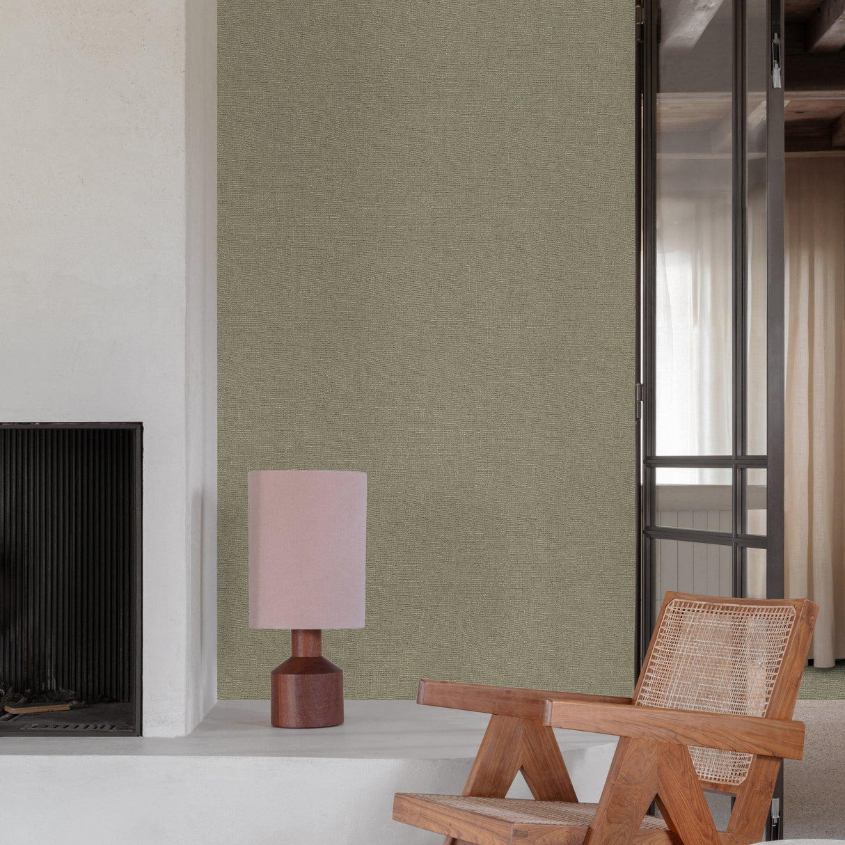 Galerie SF1208 Surfaces Faux Unis Natural Green Wallpaper SF1208 Green Wallpaper