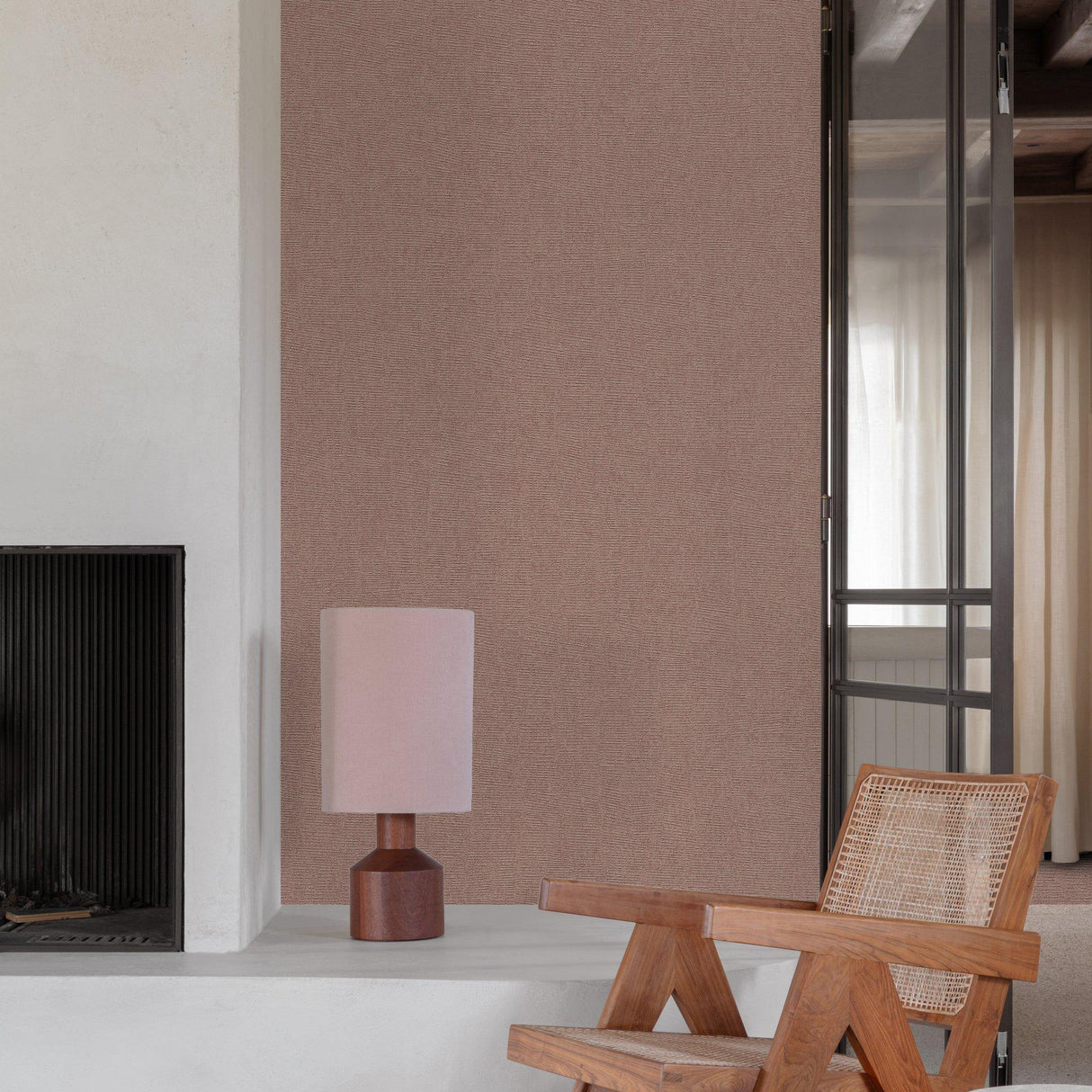 Galerie SF1231 Surfaces Faux Unis Natural Pink Wallpaper SF1231 Pink Wallpaper