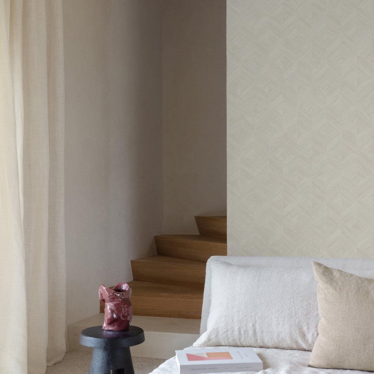 Galerie SF3201 Surfaces Geometric All-over Cream Wallpaper SF3201 Cream Wallpaper