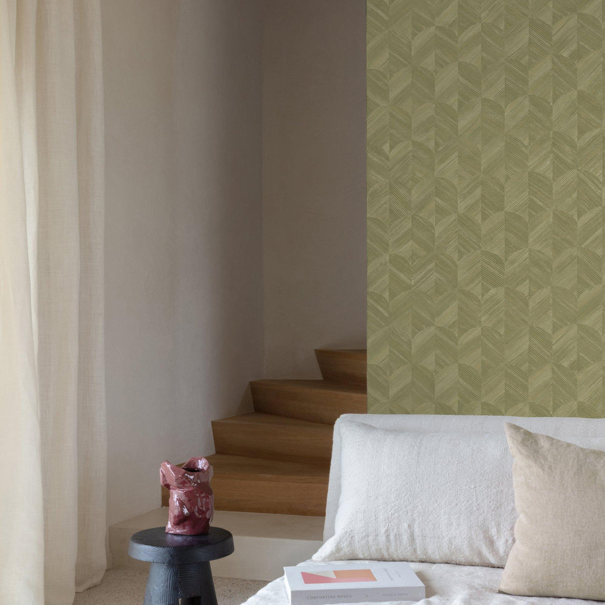 Galerie SF3205 Surfaces Geometric All-over Green Wallpaper SF3205 Green Wallpaper
