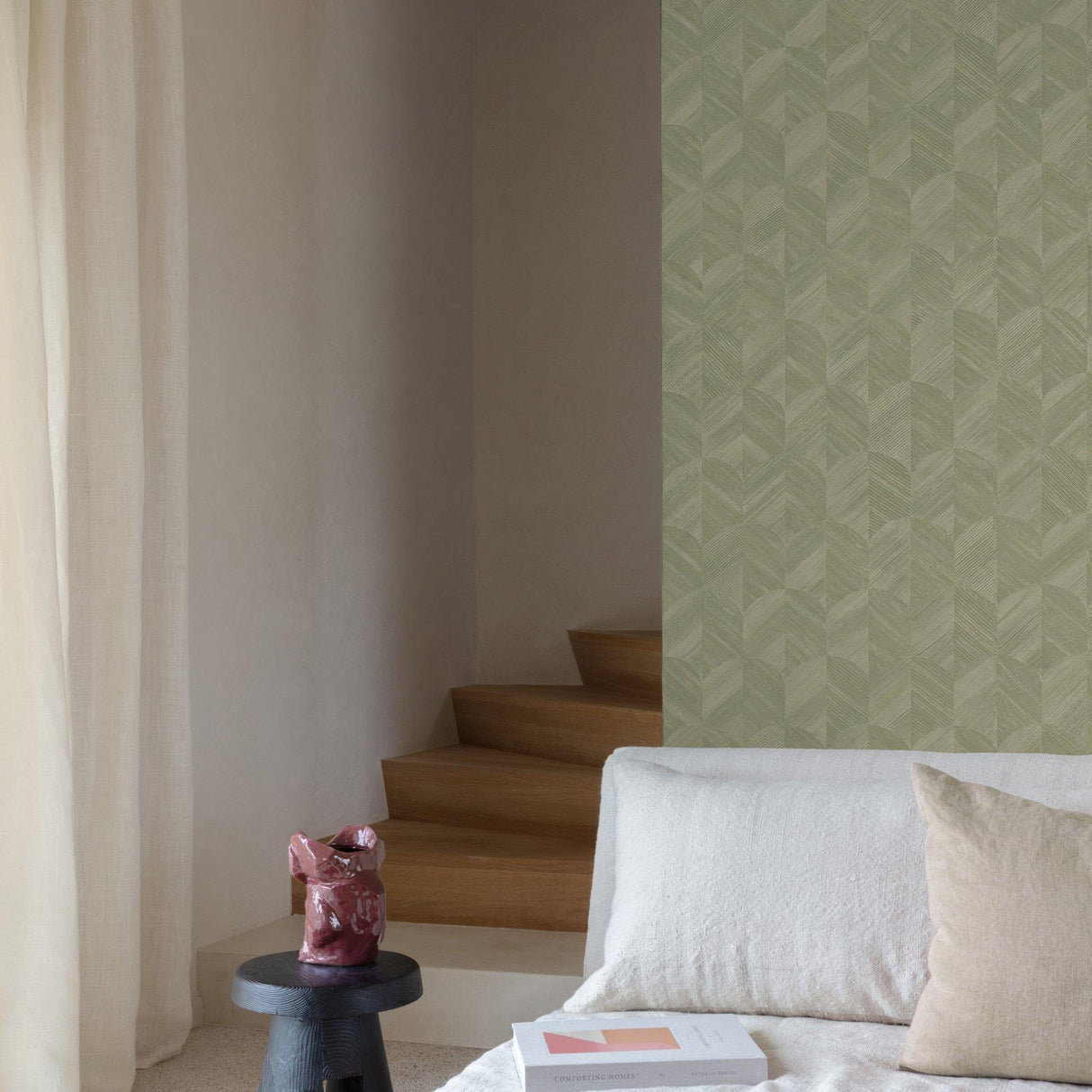 Galerie SF3208 Surfaces Geometric All-over Green Wallpaper SF3208 Green Wallpaper