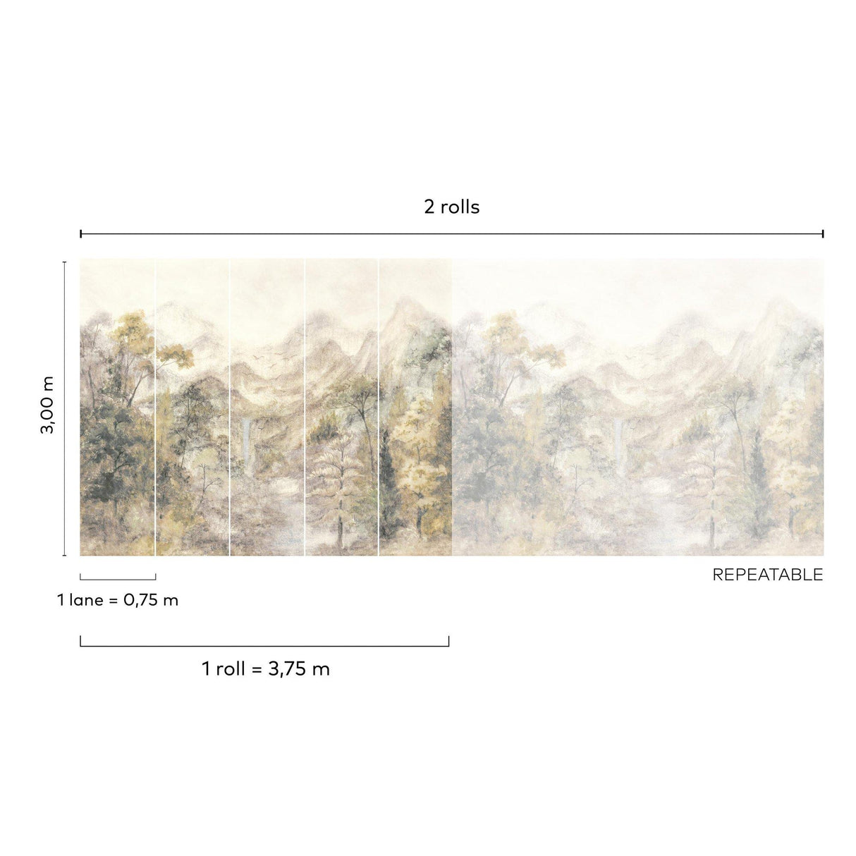 Galerie SF6001 Surfaces Branched Leaves All-over Beige Mural SF6001 Beige Mural