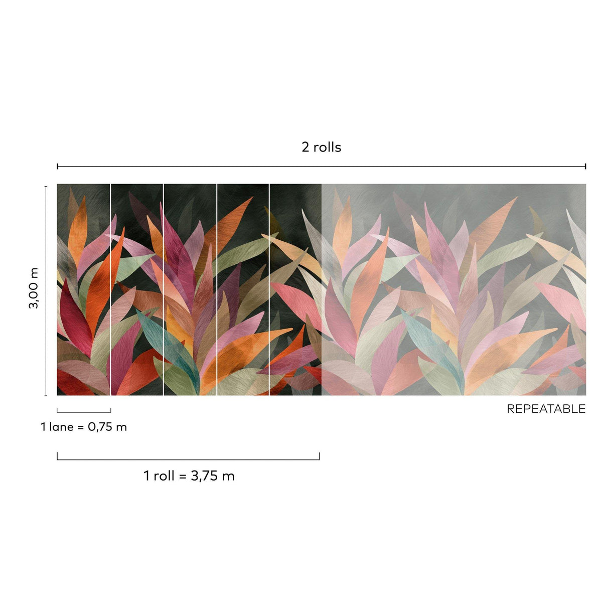 Galerie SF6101 Surfaces Faux Unis Geometric Multi-colored Mural SF6101 Multi-colored Mural