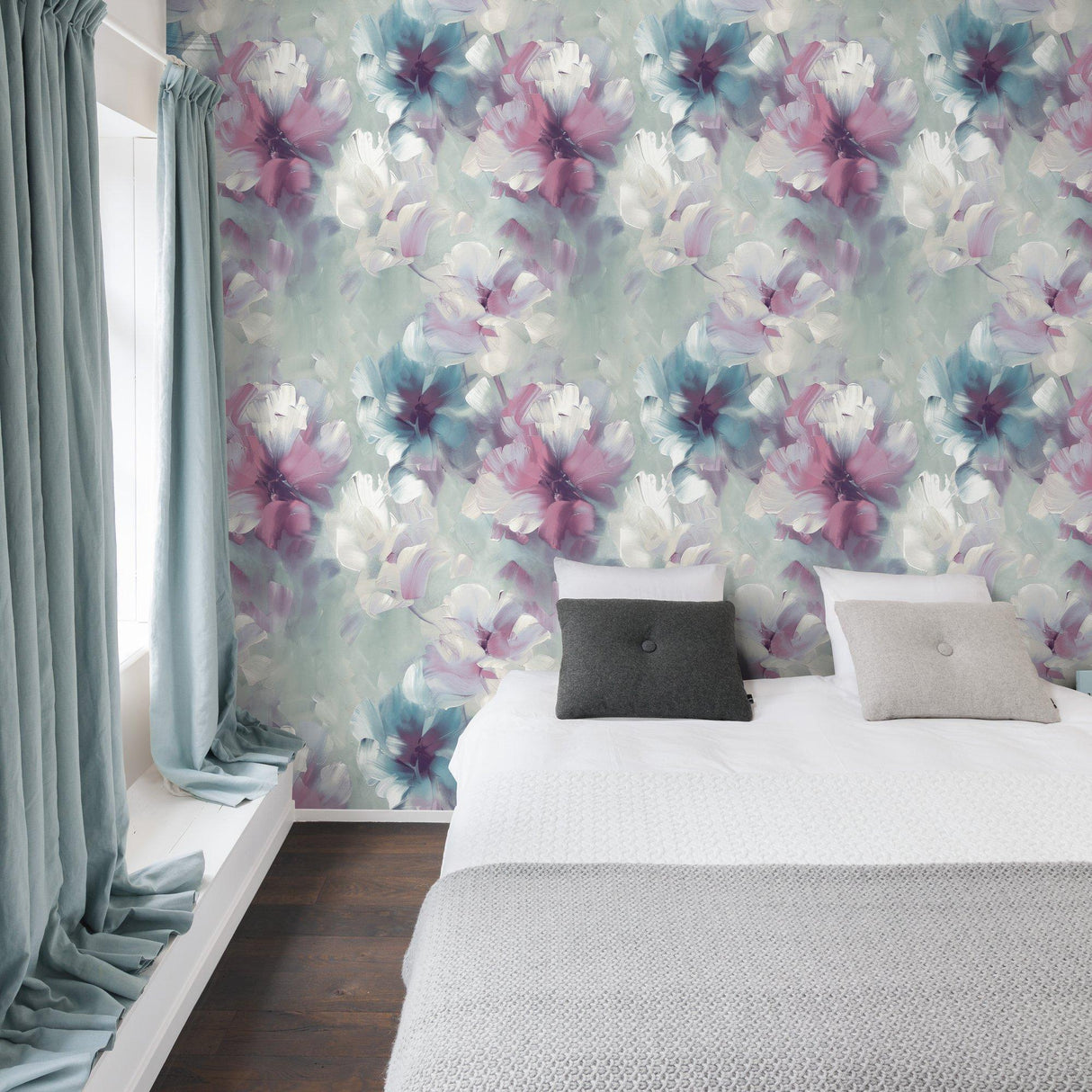 Galerie VE3004 Very Classical Floral All-over Blue Wallpaper VE3004 Blue Wallpaper