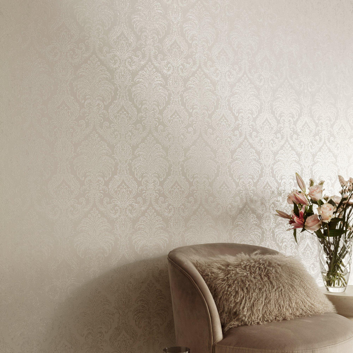 Galerie VE3205 Very Classical Floral All-over Cream Wallpaper VE3205 Cream Wallpaper