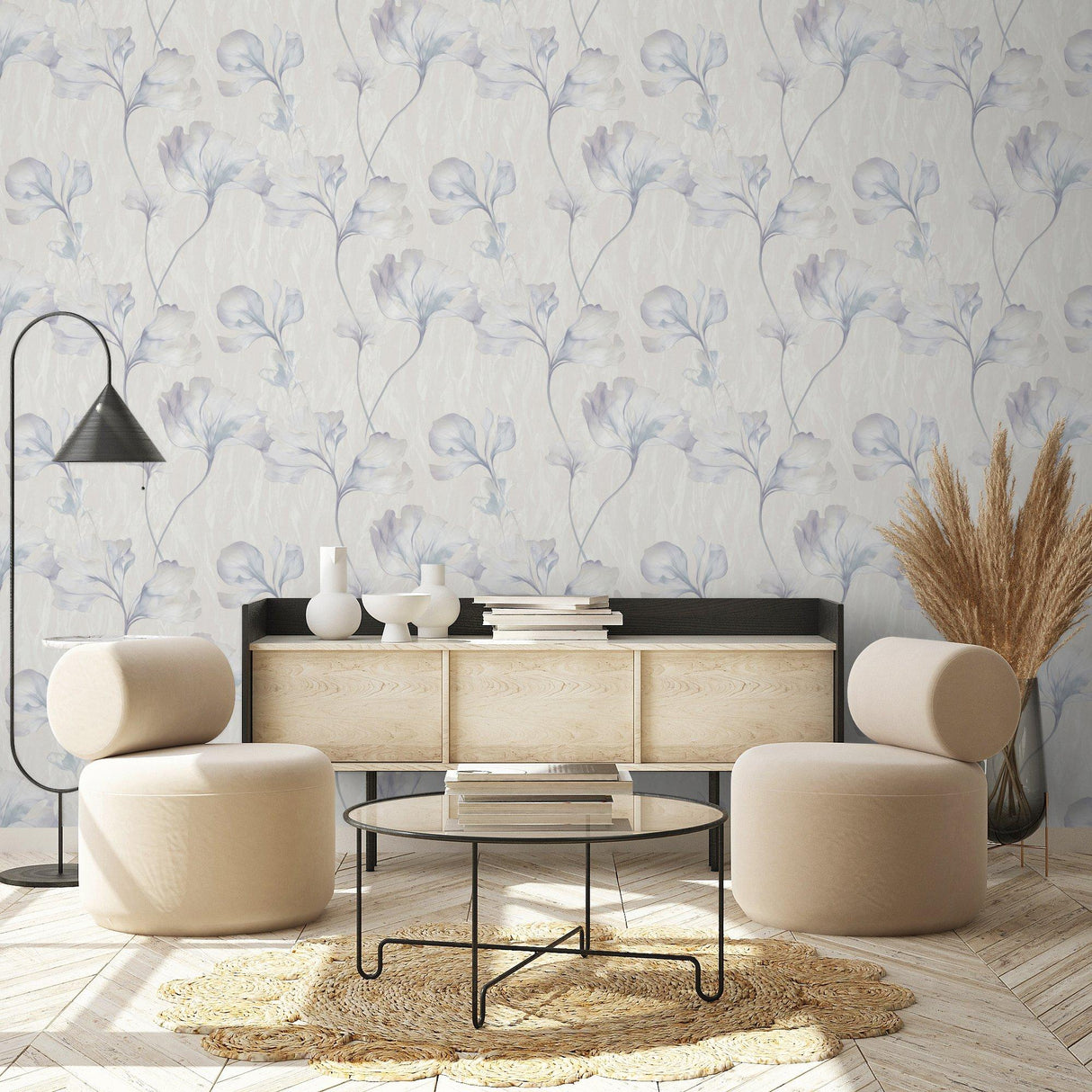Galerie VE3306 Very Classical Floral All-over Blue Wallpaper VE3306 Blue Wallpaper