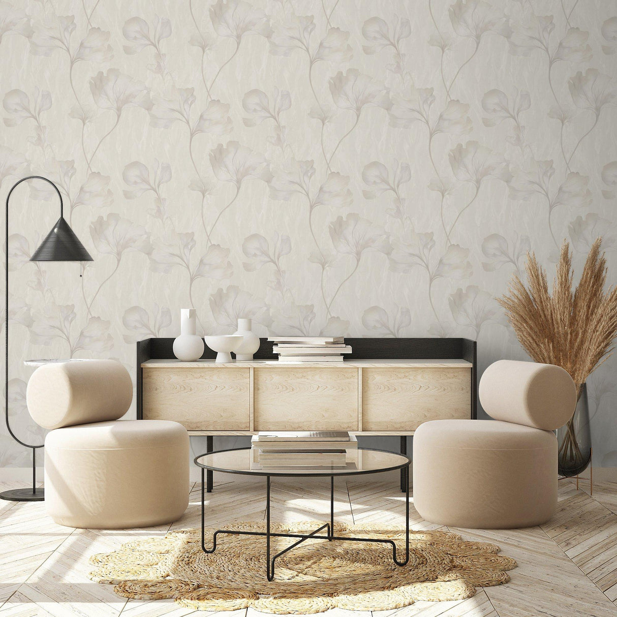 Galerie VE3308 Very Classical Floral All-over Cream Wallpaper VE3308 Cream Wallpaper