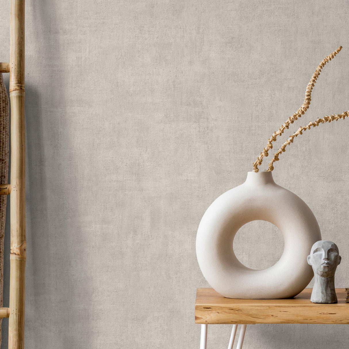 Galerie VOA-010-02-8 Orom II Patinated Plain Beige Wallpaper VOA-010-02-8 Beige Wallpaper