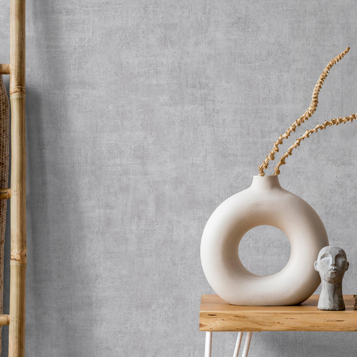 Galerie VOA-010-03-7 Orom II Patinated Plain Beige Wallpaper VOA-010-03-7 Beige Wallpaper