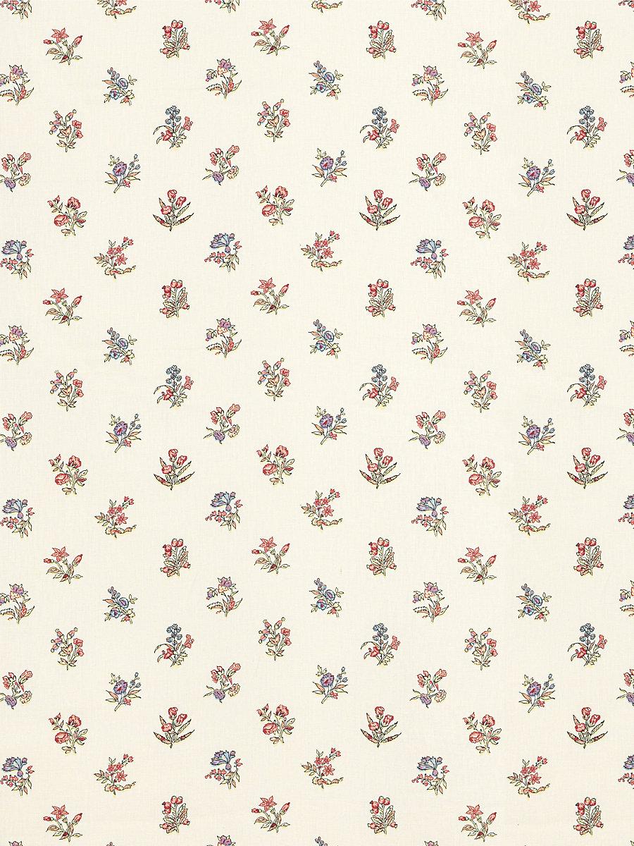 Scalamandre Summer Flora Print Tangerine Sky Fabric