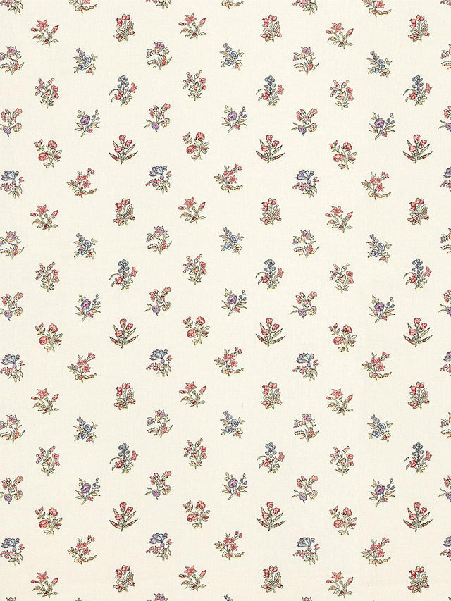 Scalamandre Summer Flora Print Tangerine Sky Fabric