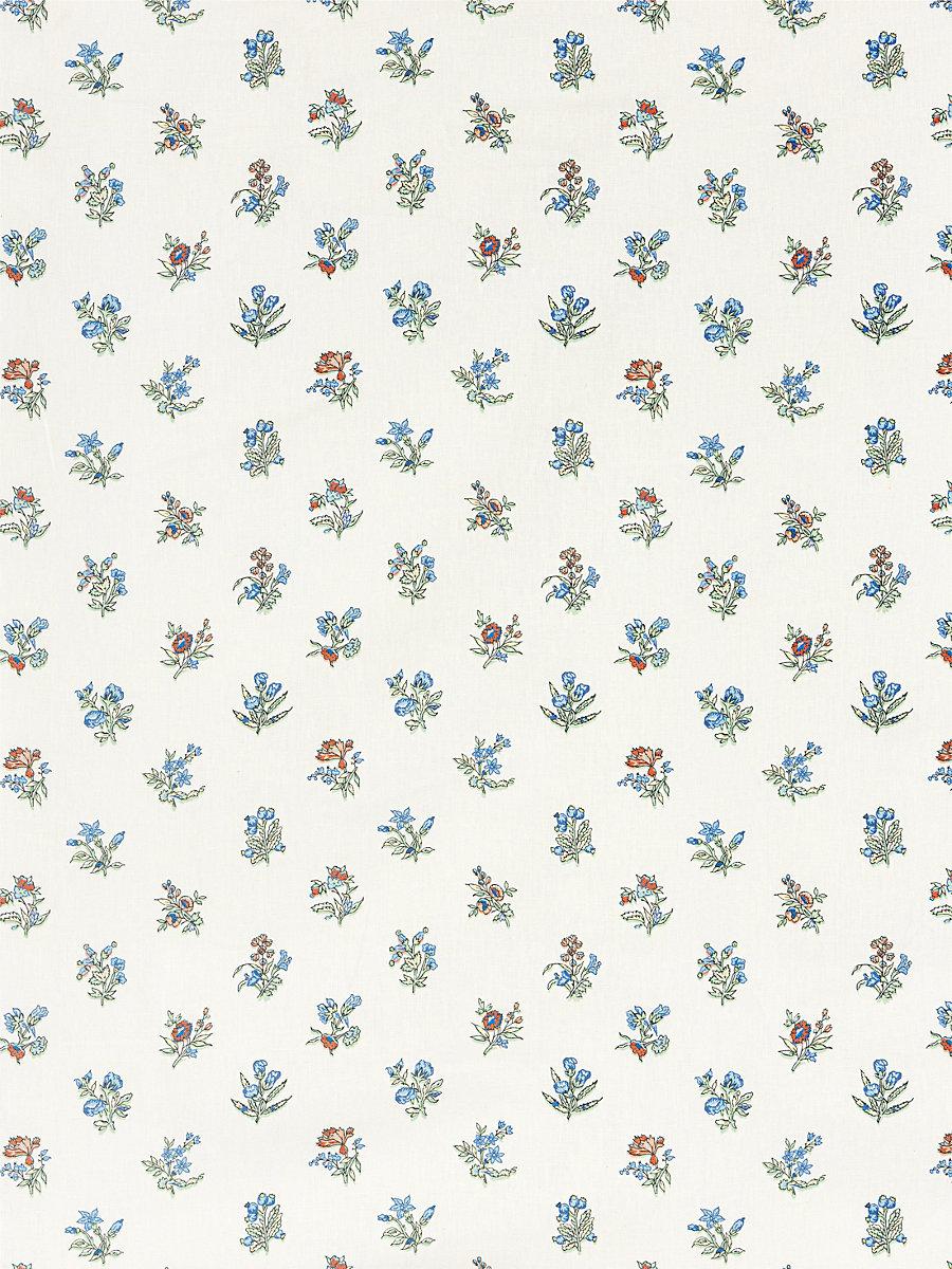 Scalamandre Summer Flora Print Cobalt Rouge Fabric