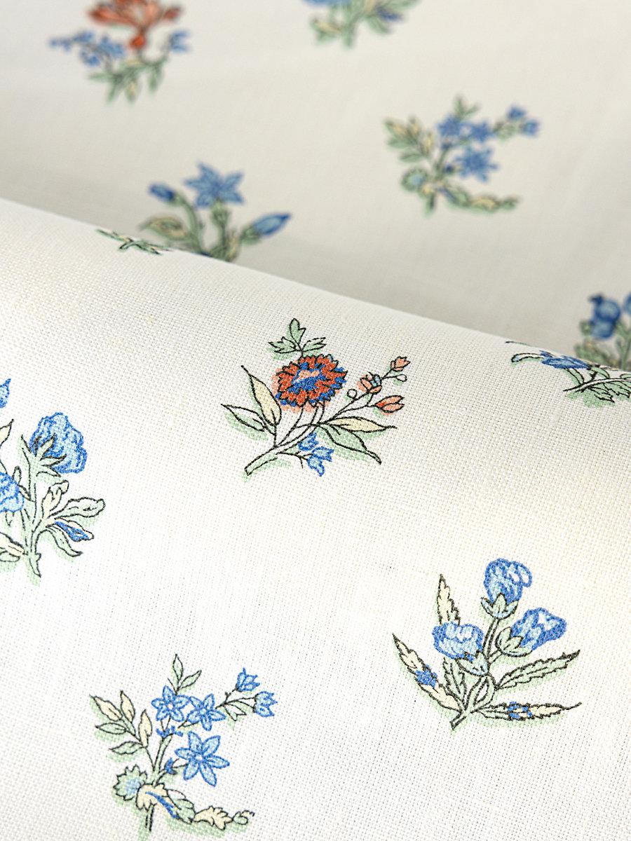 Scalamandre Summer Flora Print Cobalt Rouge Fabric
