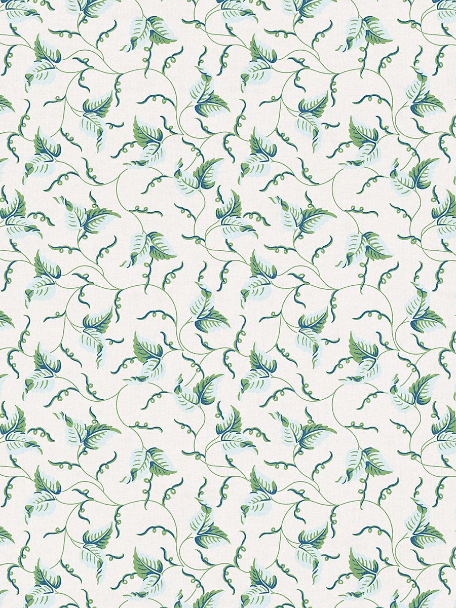 Scalamandre Angle Leaf Print Sky Garden Fabric