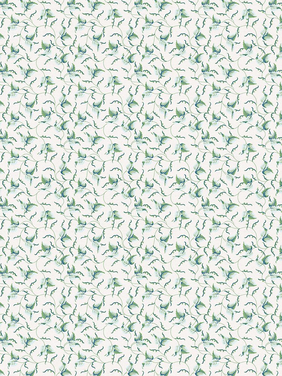 Scalamandre Angle Leaf Print Sky Garden Fabric