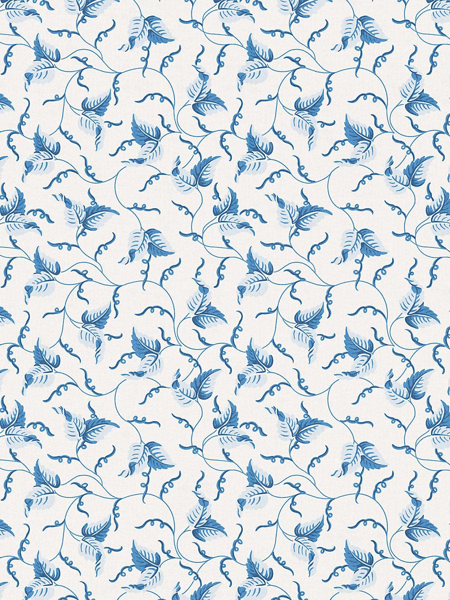 Scalamandre Angle Leaf Print Cobalt Fabric