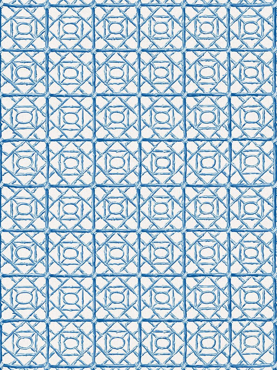 Scalamandre Ormond Fret Print Cobalt Fabric