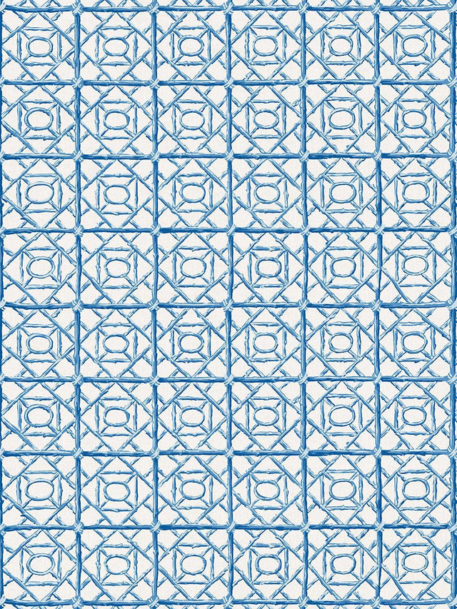 Scalamandre Ormond Fret Print Cobalt Fabric