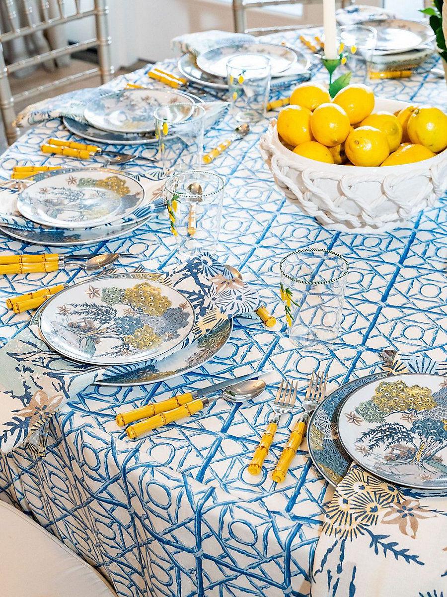 Scalamandre Ormond Fret Print Cobalt Fabric