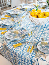 Scalamandre Ormond Fret Print Cobalt Fabric