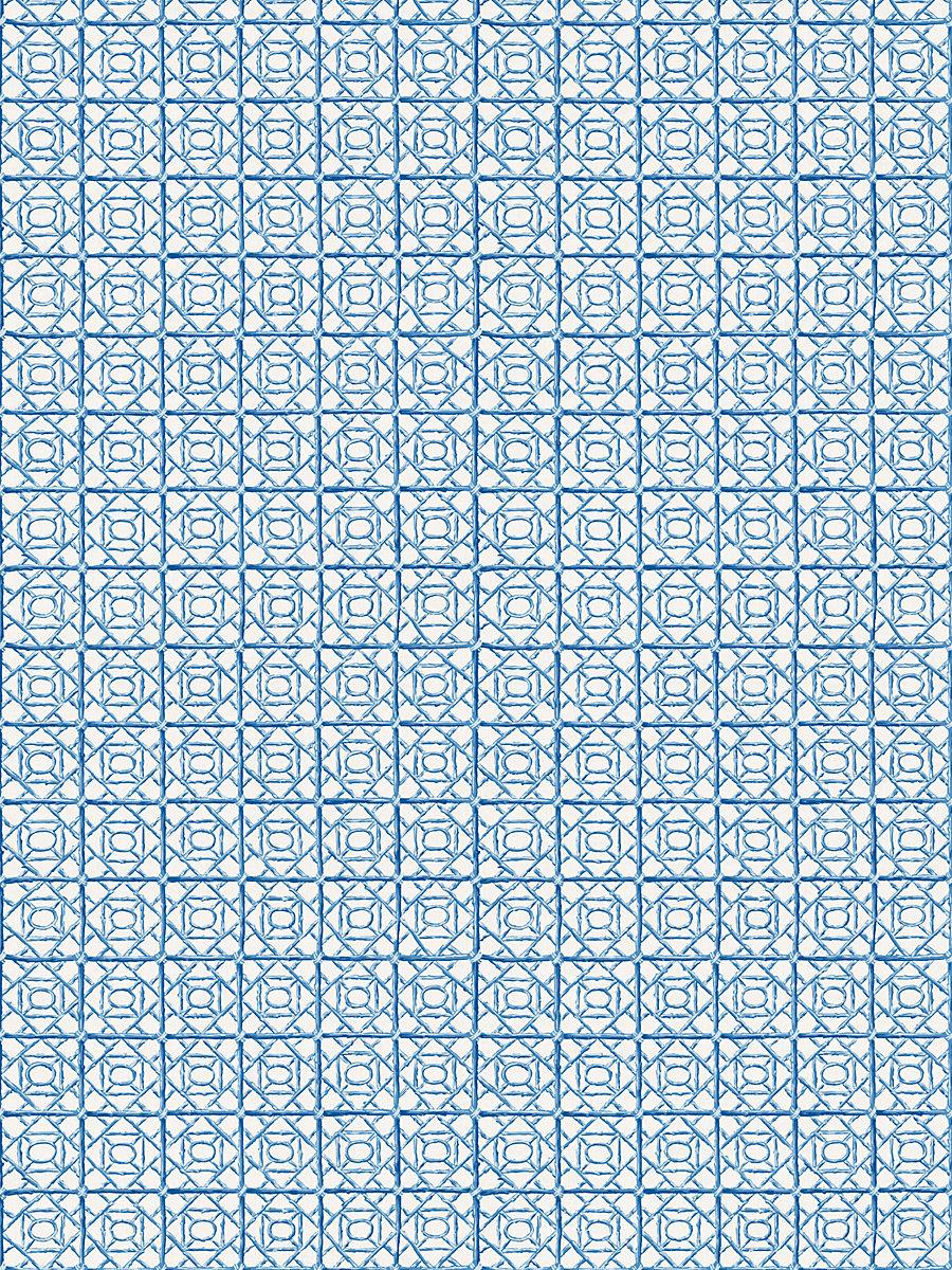 Scalamandre Ormond Fret Print Cobalt Fabric